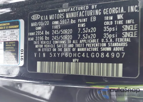 2020 Kia Telluride S z USA, uszkodzony, nr VIN 5XYP6DHC4LG084907